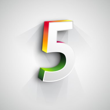 Vektör 3d beş numara