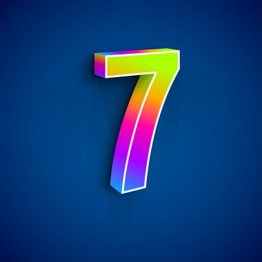 Vektör 3d yedi numara
