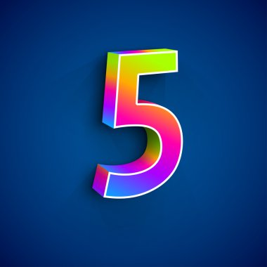 Vektör 3d beş numara