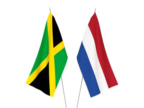 荷兰和牙买加国旗 — 图库照片