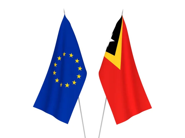 European Union and East Timor flags — Stock Photo, Image