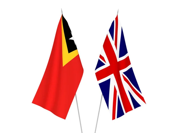 Флаги Великобритании и Восточного Тимора — стоковое фото