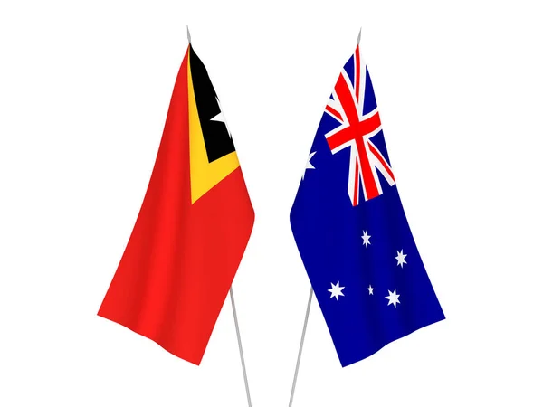 澳大利亚和东帝汶国旗 — 图库照片