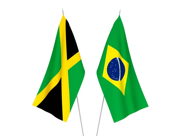 Brazil and Jamaica flags — Stock Photo, Image