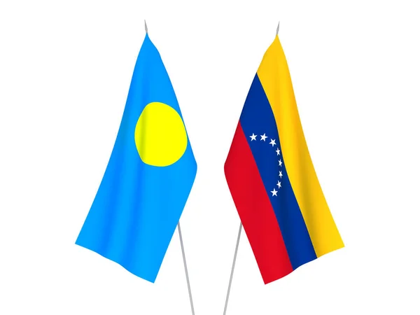 Palau and Venezuela flags — Stock Photo, Image