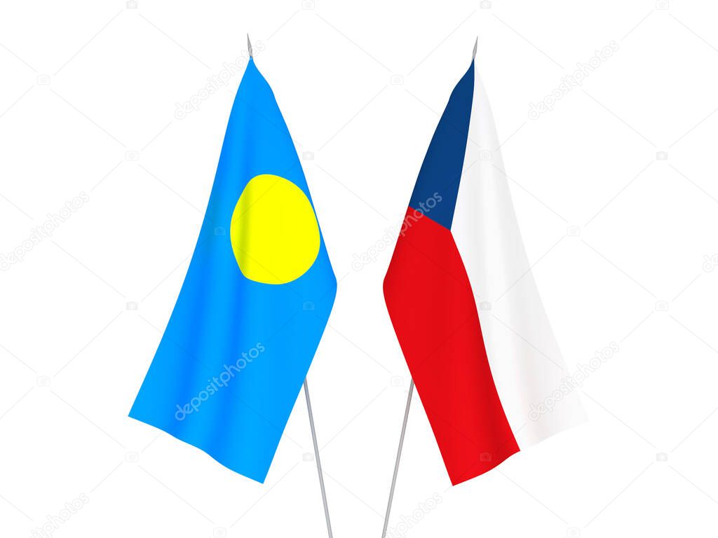 Palau and Czech Republic flags