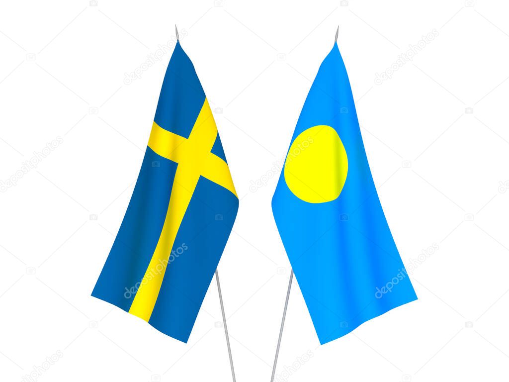 Sweden and Palau flags