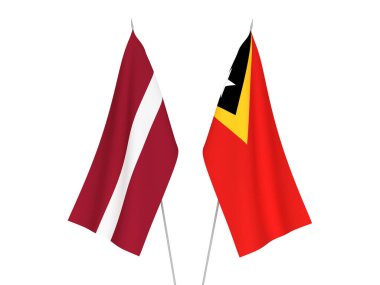 Letonya ve Doğu Timor bayrakları