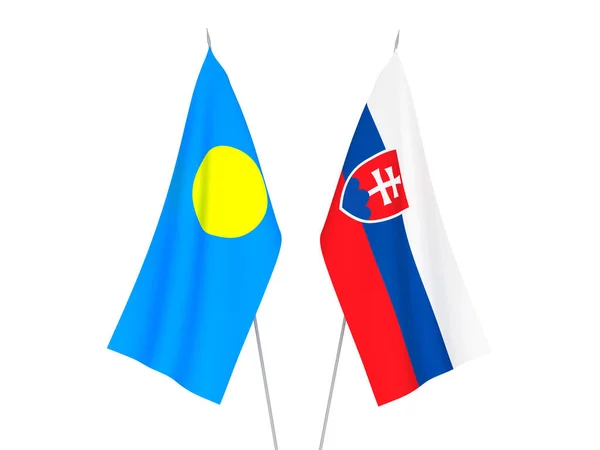 Палау і словацькі прапори — стокове фото