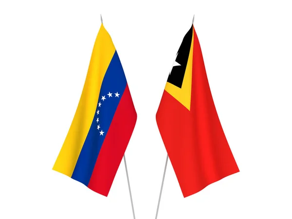 East Timor and Venezuela flags — Stock Photo, Image