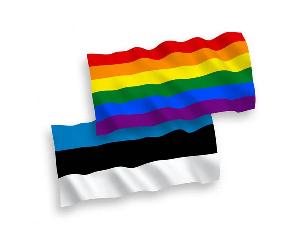 Banderas Nacionales Onda Tela Vectorial Estonia Orgullo Gay Rainbow Aisladas — Archivo Imágenes Vectoriales