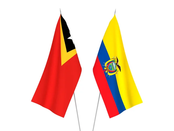 에콰도르와 모르의 국기들은 바탕에 있었다 렌더링 — 스톡 사진