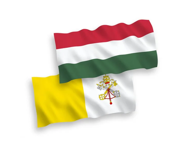 Флаги Ватикана и Венгрии на белом фоне — стоковый вектор