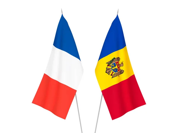 Flaggorna Frankrike och Moldavien — Stockfoto