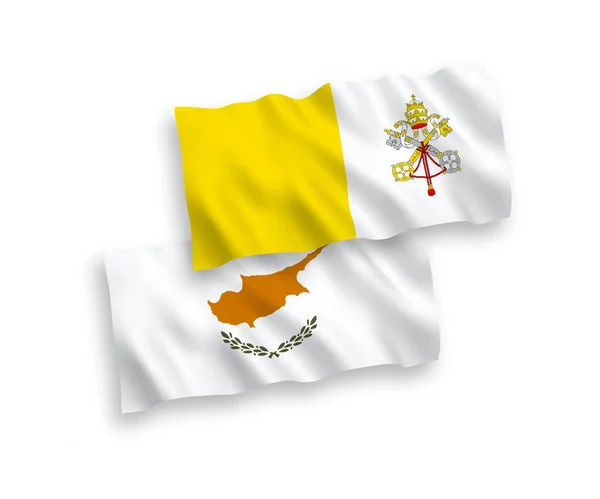 Flags of Cyprus and Vatican on a white background — Stock Vector