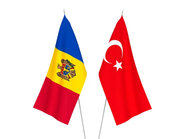 Bandeiras da Moldávia e Turquia — Fotografia de Stock