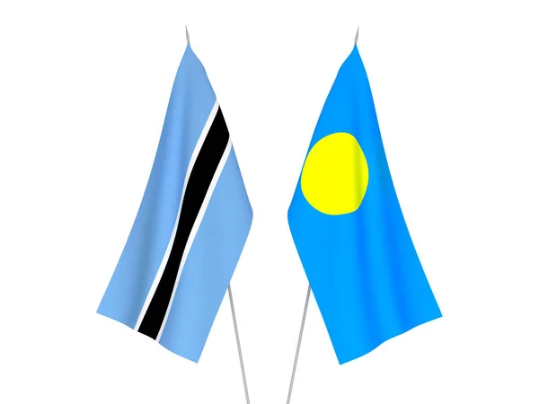 Bandeiras do Botsuana e Palau — Fotografia de Stock