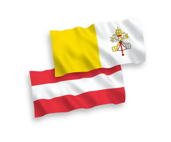 Белом Фоне Выделены Национальные Векторные Волновые Флаги Австрии Ватикана Соотношение — стоковый вектор