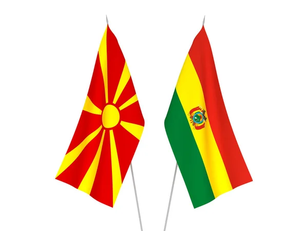 Drapeaux de Macédoine du Nord et Bolivie — Photo