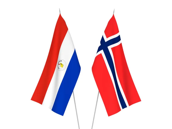 Bandiere Norvegia e Paraguay — Foto Stock