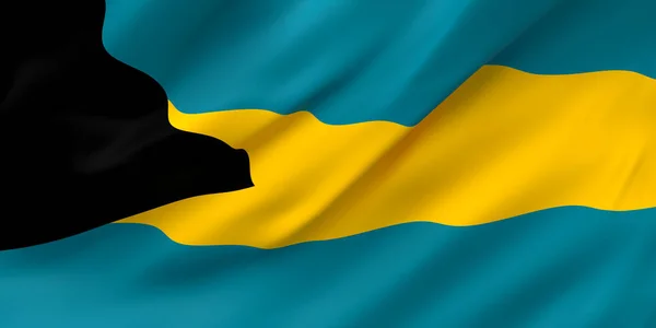 National Fabric Wave Closeup Flag of the Bahamas — стокове фото