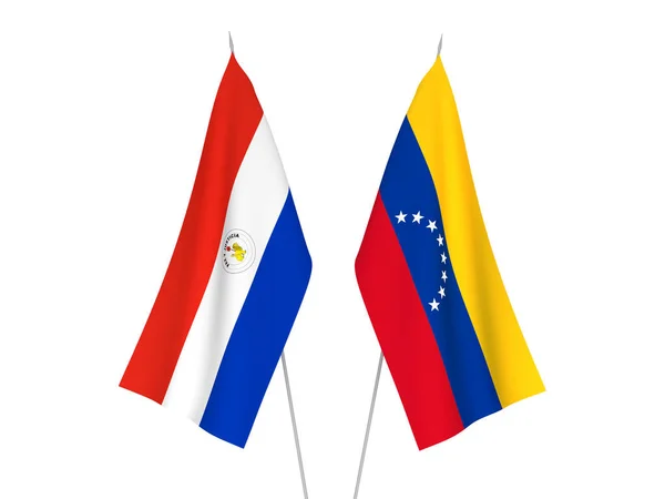 Vlaggen van Paraguay en Venezuela — Stockfoto