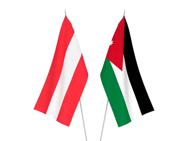 Banderas del Reino Hachemita de Jordania y Austria —  Fotos de Stock