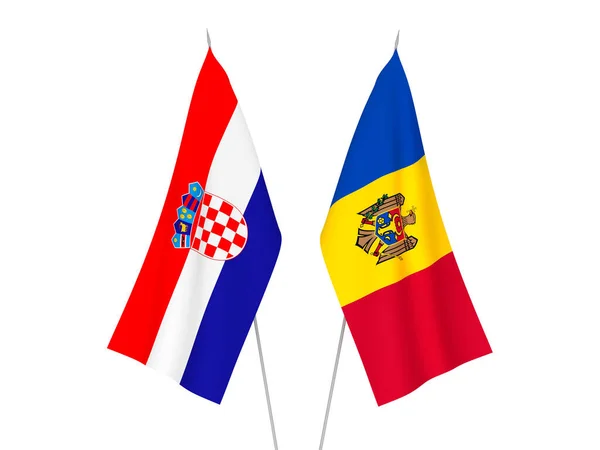 Bandeiras da Croácia e da Moldávia — Fotografia de Stock