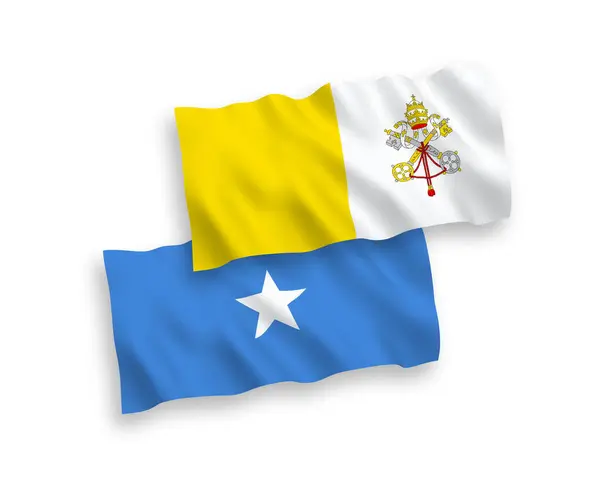 Флаги Ватикана и Сомали на белом фоне — стоковый вектор