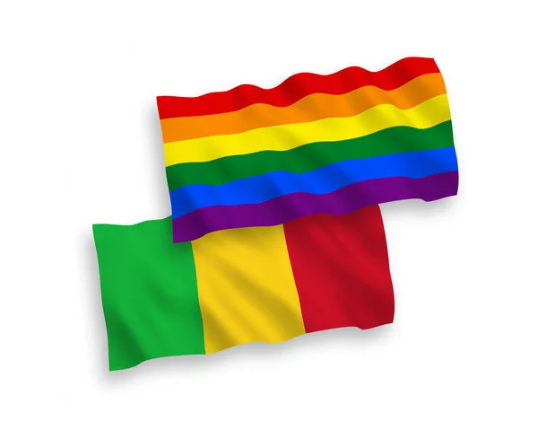 Εθνικές Σημαίες Κύμα Ύφασμα Διάνυσμα Του Rainbow Γκέι Υπερηφάνεια Και — Διανυσματικό Αρχείο