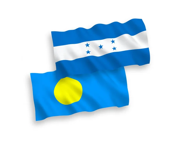 Εθνικό Διάνυσμα Υφασμάτινες Σημαίες Του Παλάου Και Της Ονδούρας Απομονώνονται — Διανυσματικό Αρχείο