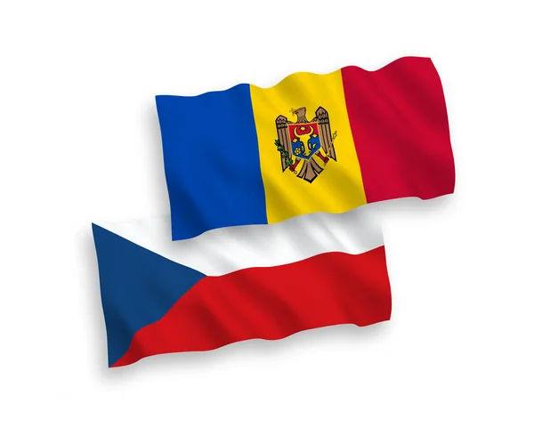 Національний Векторний Хвильовий Прапор Чехії Молдови Ізольований Білому Тлі Пропорція — стоковий вектор