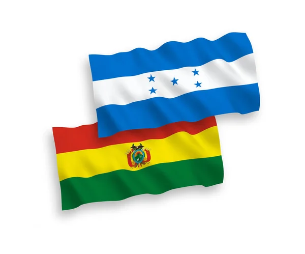 白色背景下的玻利维亚和洪都拉斯国旗 — 图库矢量图片