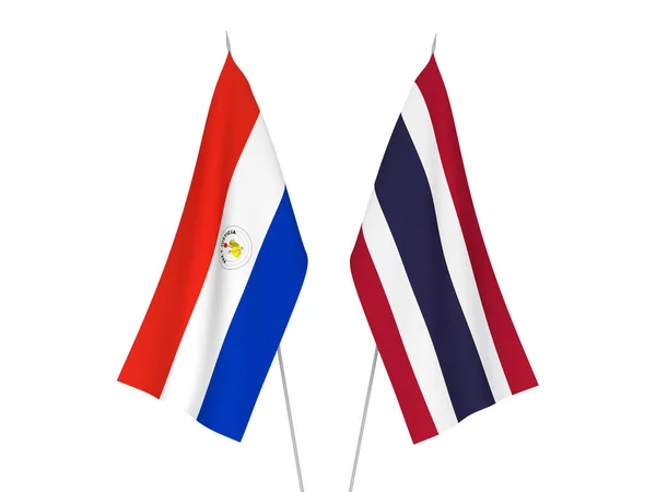 Прапори Таїланду і Парагваю — стокове фото