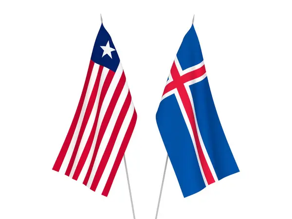 Flaggorna Island och Liberia — Stockfoto