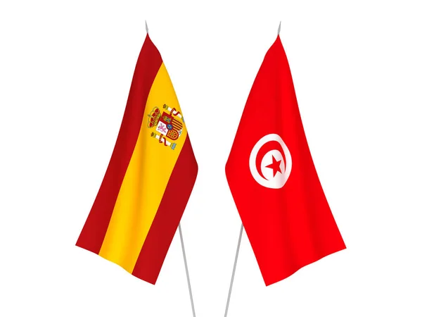Флаги Испании и Туниса — стоковое фото