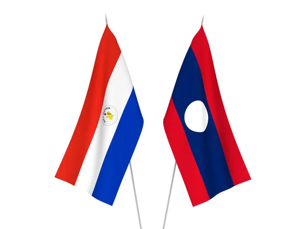 Σημαίες Λάος και Παραγουάης — Φωτογραφία Αρχείου
