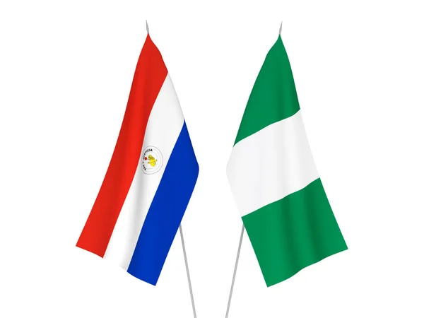 尼日利亚和巴拉圭国旗 — 图库照片