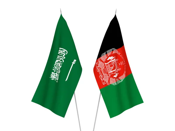 Saudi Arabia and Islamic Republic of Afghanistan flags — Stock Photo, Image