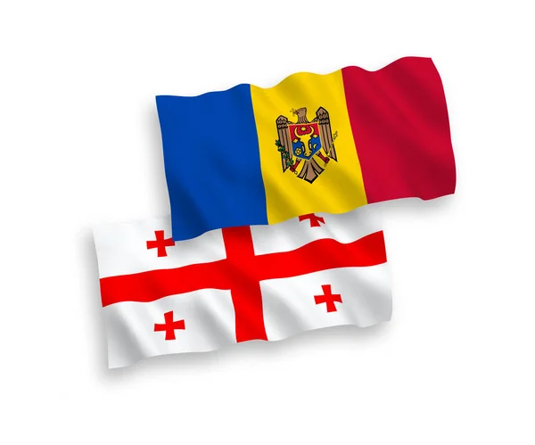 Národní Vektorové Tkaniny Vlnové Vlajky Moldavska Gruzie Izolované Bílém Pozadí — Stockový vektor
