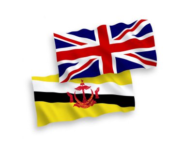 Büyük Britanya 'nın ulusal taşıyıcı kumaş bayrakları ve beyaz arka planda izole edilmiş 000 adet bayrak. 1 'e 2 oranında.