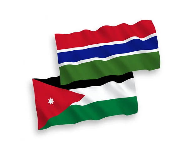 Banderas Nacionales Ondas Vectoriales Del Reino Hachemita Jordania República Gambia — Archivo Imágenes Vectoriales