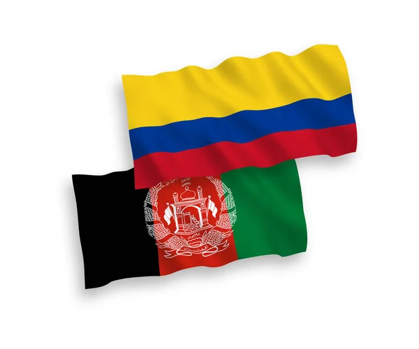 Флаги Исламской Республики Афганистан Колумбии Белом Фоне Соотношение — стоковый вектор