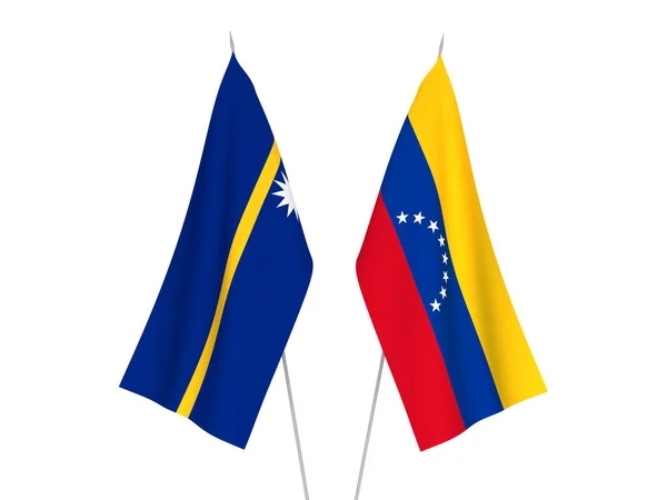 Republic of Nauru and Venezuela flags — 스톡 사진