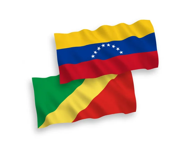 Banderas de Venezuela y República del Congo sobre fondo blanco — Archivo Imágenes Vectoriales