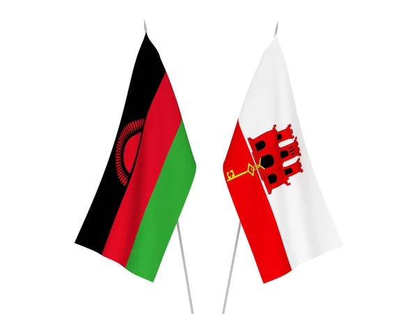 Прапори Гібралтару і Малаві — стокове фото