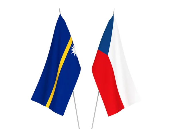 Nauru Köztársaság és a Cseh Köztársaság lobogói — Stock Fotó