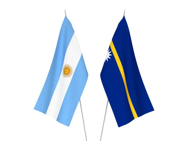Argentyna i flagi Republiki Nauru — Zdjęcie stockowe