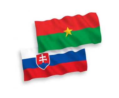 Beyaz arkaplanda Slovakya ve Burkina Faso bayrakları
