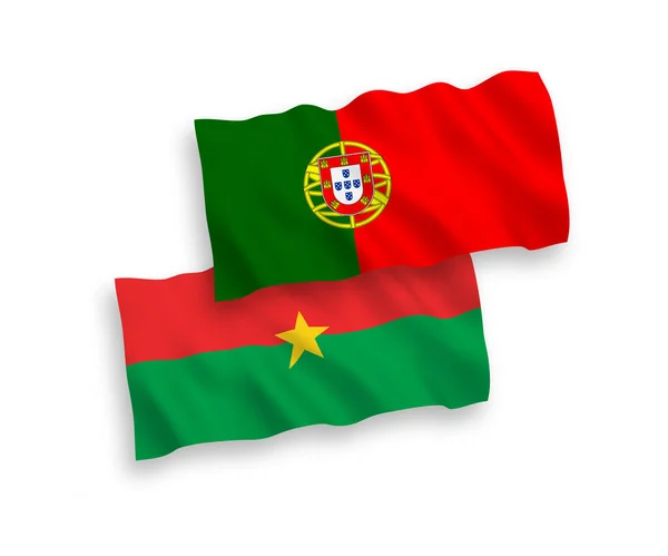 Drapeaux du Portugal et du Burkina Faso sur fond blanc — Image vectorielle